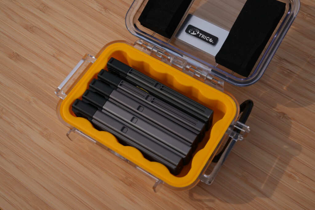 Inspire3専用のPRO SSDを5本常備。PELICANケースで運搬も安心